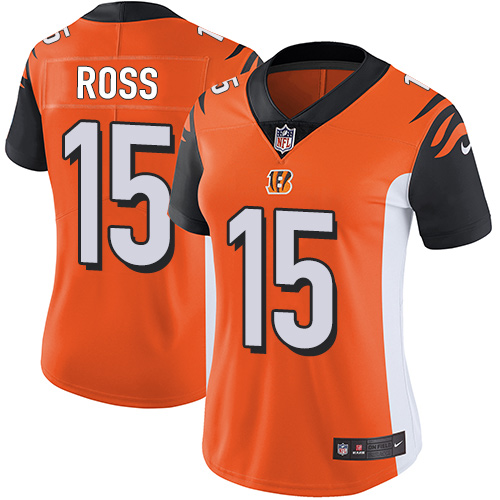 Nike Bengals #15 John Ross Orange Alternate Women's Stitched NFL Vapor Untouchable Limited Jersey